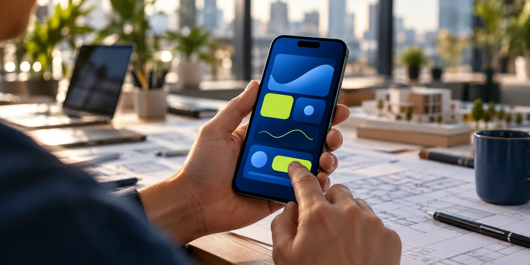 A person using a tailored mobile application